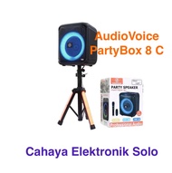 Portable Speaker Wireless Audiovoice Partybox 8C Mic 8 inch BONUS Stan