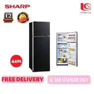 [FREE DELIVERY KLANG VALLEY] SHARP SJE438MK 440L 2 DOOR REFRIGERATOR SJE438MK INVERTER FRIDGE PETI SEJUK PETI AIS