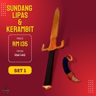 sundang lipas & kerambit kayu training prop