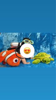 潛水造型嬰兒百日宴攝影衫 小丑魚海龜公仔