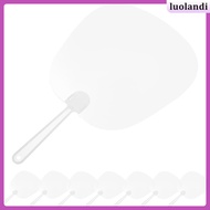 8Pcs Transparent PVC Hand Fans Blank Painting Fans for Artistic Drawing and Decoration