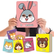 Kad Flash Abjad, Kad Flash Haiwan ABC Raksasa untuk Kanak-Kanak 3-5 Tahun, 26 Kad Huruf Kecil dan Be