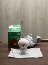 [全新連盒同膠袋] Line Friends meets URDU Flocking Series 植絨系列盲盒 Line Friends Brown Standing (White)