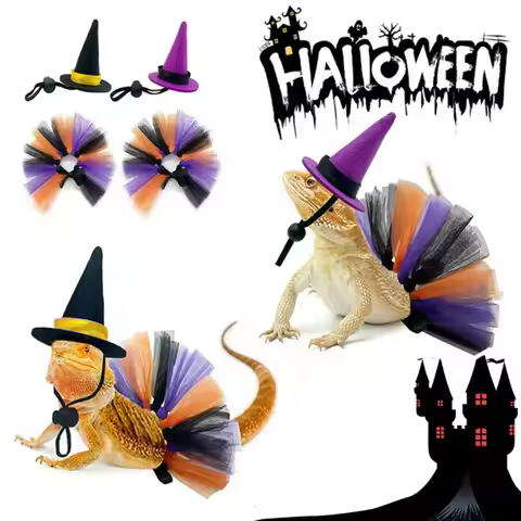 Funny Mini Pet Halloween Costume Comfortable Soft Halloween Lizard Clothes with Ribbon Adjustable Ha