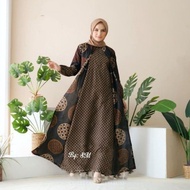 - Gamis Muslim Dress Premium Batik Modern Terbaru Kombinasi