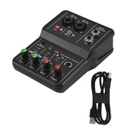 (KUEV) Q-12 Sound Card Audio Mixer Sound Board Console Desk System Interface 4 Channel 48V Power Stereo Computer Sound Card