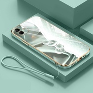 เคสโทรศัพท์ชุบโลหะด้วยไฟฟ้า YBD สำหรับ Samsung Galaxy A07 A06 4G 5G A03 A04 A05 M05 F05ลายน้ำเต้าเพช