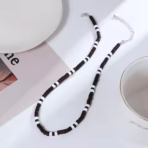 Wood Beaded Male Jewelry Men's Gifts Men Choker Bohemian Style Collar Fashion Male Necklace Simple G