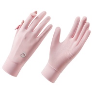 Sunscreen Gloves Ice Female d221 Driving Cycling Electric Bike Anti-slip Riding Original Yarn Anti-u