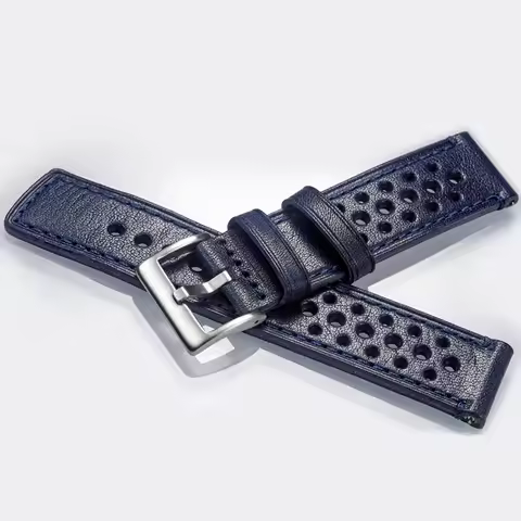 Hemsut Replacement Leather Watch Bands Blue Handmade Italian 22mm Leather Straps 18mm 20mm 24mm for 