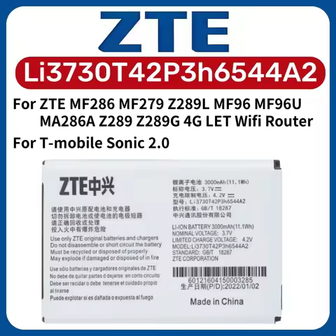 Original Li3730T42P3h6544A2 Battery For ZTE T-mobile Sonic 2.0 MF286 MF279 MF286A MF96 MF96U Z289 Z2