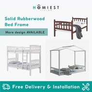 [HOMIEST] Solid Rubberwood Single Tent/Double Decker Bed frame/ in White/Walnut