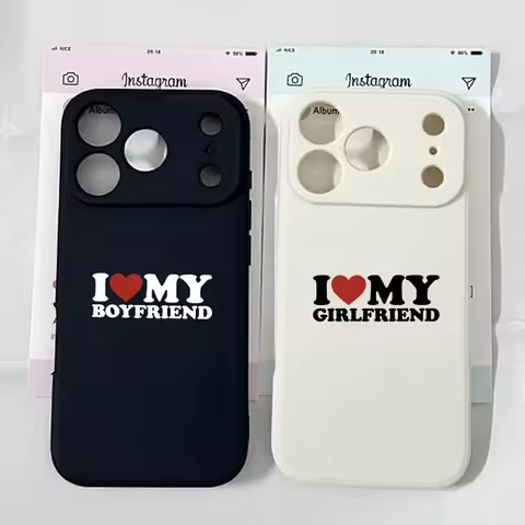I Love My Boyfriend Girlfriend Couple Phone Case For iPhone 17 16 15 11 12 14 13 Pro Max Mini X XS X