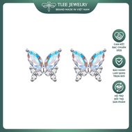 [Peinn] Women's silver earrings, sparkling silver butterfly earrings B0413