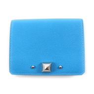 成色極佳的愛馬仕 Medor 皮革證件套/名片夾/卡包，藍色，B 印記，法國製造，女士款