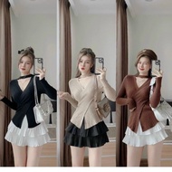 BE5 Lomon choker front long sleeve shirt