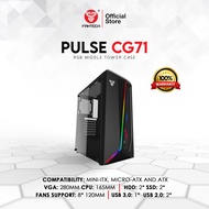 Fantech Pulse CG71 RGB Mid-Tower PC Case ATX/Mini-ITX/Micro-ATX Tempered Glass Gaming CPU Case (Whit