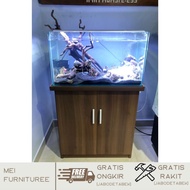 Lemari meja aquarium cabinet bufet murah minimalis