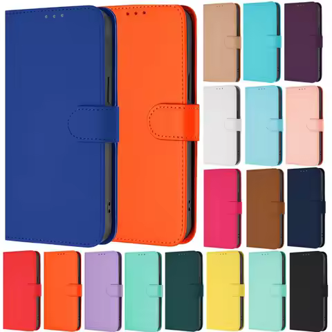 Solid Color Leather Flip Case For Huawei Honor X9A X9B X9C Smart X9D X8B X8C X7A X7B X7C X6A X6B X6C