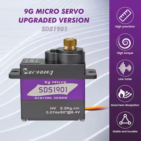 SERVOMY-SDS1901 Digital 9G Micro Coreless Servo 9kg 0.07s 8.4V Metal Gear Rep ES09MD ES08MD SG90 MS9