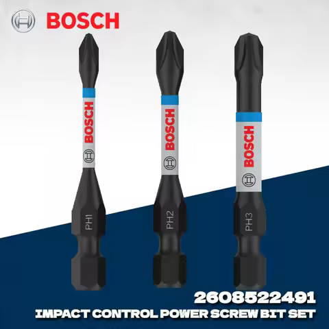 BOSCH 2608522491 PH1 PH2 PH3 55MM Impact Control Power Screw Bit Set 3pcs High Hardness Durable Scre