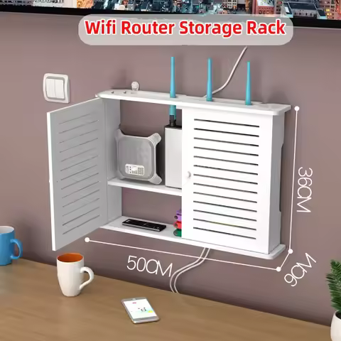 Wireless Wifi Router Storage Box Living Room Socket Wifi Decoration Wall-mounted TV Set-top Box Rack