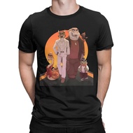 Men's 100% Cotton Round-Neck Short-Sleeve T-Shirt with 【The Bad Guys  2】Cartoon Print