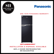 PANASONIC NR-BA229VPSG 187L 2 DOOR REFRIGERATOR - 1 YEAR MANUFACTURER WARRANTY + FREE DELIVERY