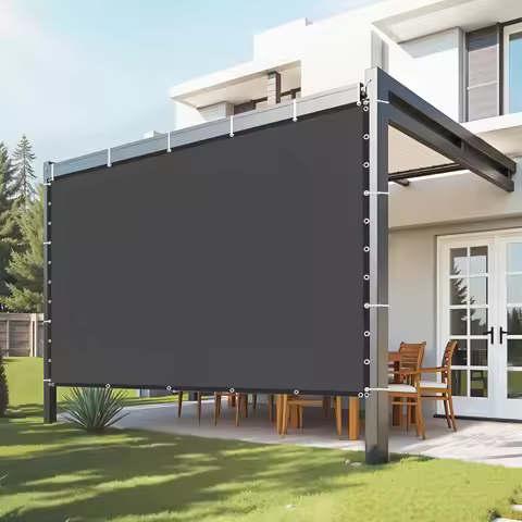 SucceBuy 90% Sun Shade Cloth 10x10/12/20ft Pergola Shade Cover 140 GSM HDPE Canopy Privacy Screen fo