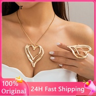Exaggerated Necklace for women heart necklace pawnable 18k gold ring non tarnish Chain Heart Shaped jewelry set for women on sale wedding necklace for bride set elegant Women Fashion Pendants stainless steel necklace party gift ideas for girlfriend