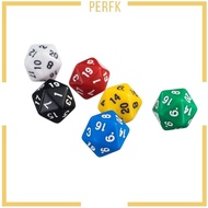 [Perfk] 6 Pcs D20 Gaming Dice Twenty Sided Die RPG Six Opaque Colors Couleur 1#