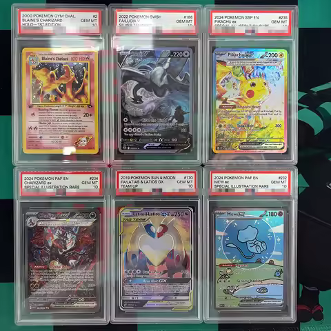 DIY PTCG English Version Rating Card PIKACHU CHARIZARD MEW Collection Card Copy 10Points Rating Card