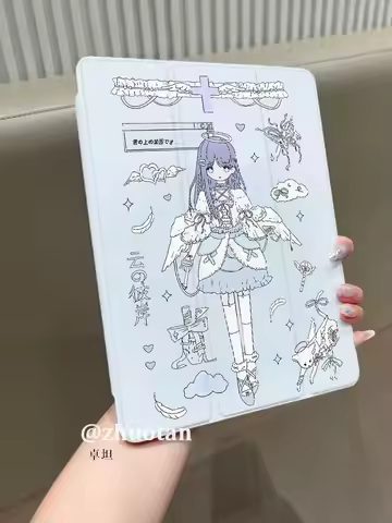 Anime Girl Kawaii Y2K Case 3+Y Fold For Samsung TabS8 S9 S11 FE S6lite tablet Protective Case 10S11/