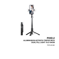 P05D-2 ALUMINIUM BLUETOOTH TRIPOD WITH DUAL FILL LIGHT 19.2-104CM