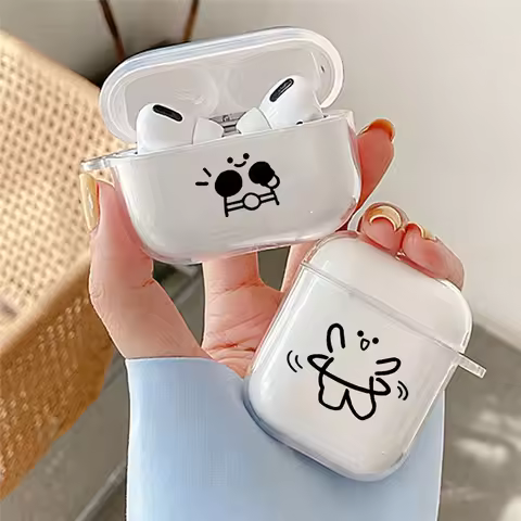 Cute Matchstick Men Earphone Case for Airpods 4th 3rd 2 Pro Transparent Cover for Airpod 3 1 Protect