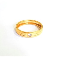 [FREE PPN] Cincin elegant polos permata satu emas asli kadar 700 [ORI]