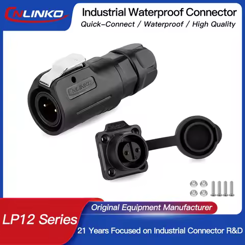 M12 2pin 3pin 4pin 5pin 6pin 7pin 8pin Waterproof Electrical Connector Male Plug Female Socket Jack 