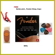 ✩ ☁ ➵ Fender Acoustic Guitar Strings With Free Pick/ Fender Strap and Capo