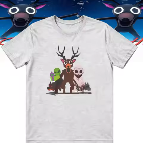 99 Nights in The Forest Inspired Deer Owl and Alien Funny Game Tee Perfect for Nature Lovers Birthda