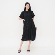 Jumbo Dress with Full Front Buttons - Plain Casual Basic Elea Homedress