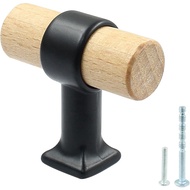 Piutouyar 4 Pek Tombol T Kabinet Kayu, Tombol Pemegang Laci Satu Lubang, Pemegang Tarik Tombol Bar T