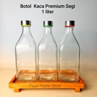 1L Square Glass Bottle