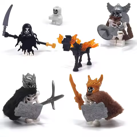 Halloween MOC Building Blocks Skeleton Baby Zombie Death Reaper/Devil/Mage/King/Soldier Bricks Toys 
