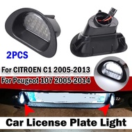 2pcs Canbus LED License Number Plate Light For Peugeot 107 2005-2014 For Citroen C1 2005-2013 Replac