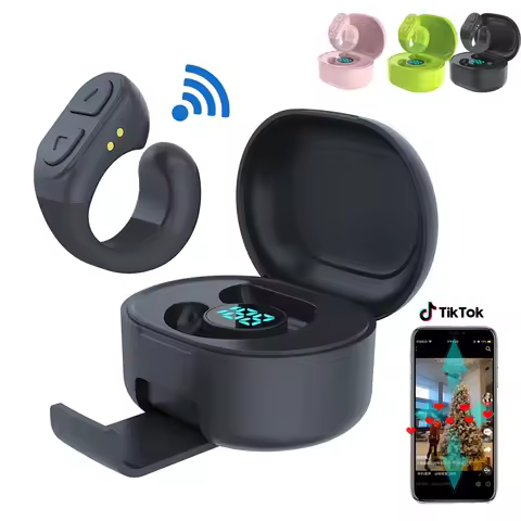 For Tiktok Fingertip Remote Scrolling Ring Wireless Camera Shutter Selfie Button Bluetooth 5.0 With 