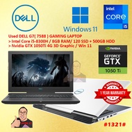 #1321 USED DELL G7 ( 7588 ) GAMINIG LAPTOP INTEL CORE I5-8300H 8G 120SSD 500GB NVidia GTX1050Ti GTX 