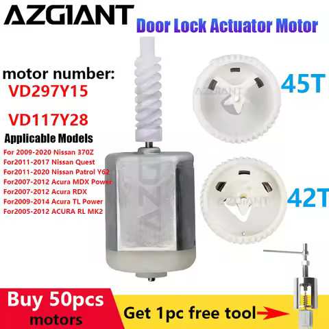 AZGIANT VD117Y28 Car Center Door Lock Motor Gear for Nissan 370Z Quest Patrol Y62 Acura MDX/TL Power