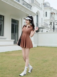 Set Váy Pickleball Tennis Dáng Váy Liền Thể Thao Nữ Kèm Quần Bảo Hộ Thun Co Giãn Thoáng Khí Sport Ch