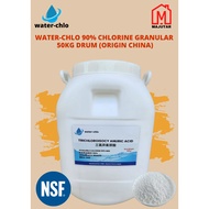 WATER-CHLO Chlorine 90% 50kg Granular with Drum use for Swimming Pool