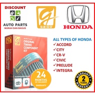GAIDO TIMING BELT KIT HONDA A20A, B20B, B16A, B18C, B20B, D15B, D16B, D17A, D16A, F20A, F22B, H22A, 